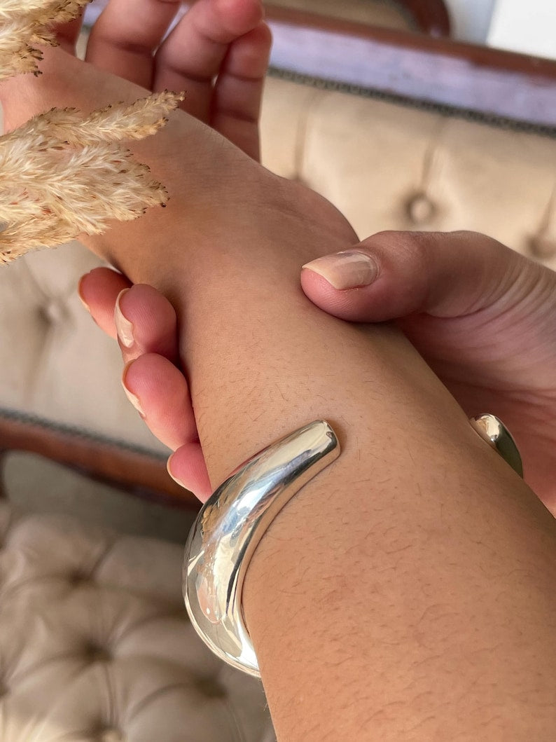 Cuff Bangle Bracelet Sterling Silver