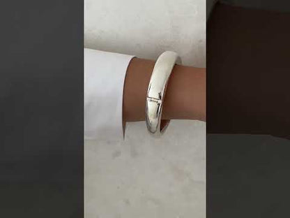 sterling silver plain shiny bright bangle bracelet