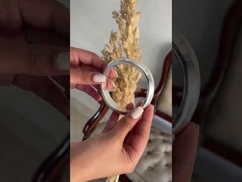 Sterling Silver Chunky Round Closed Bangle - Wide Stacking D-Shaped Design