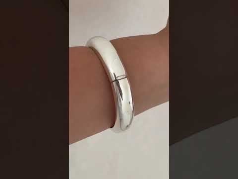 925 Sterling Silver Chunky Bangle - Elegant Silver Bangles for Women