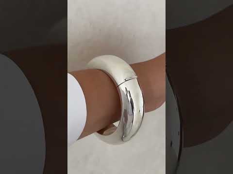 Silver Sterling Large Hinged Cloud Bangle bracelet