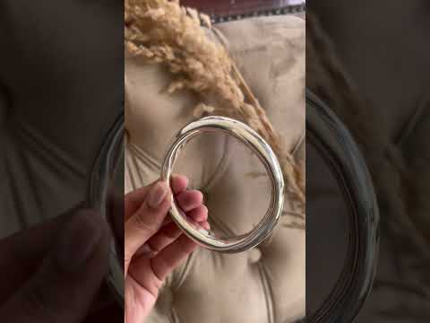 Retro Airess Asymmetrical Round 925 Sterling Silver Bangle
