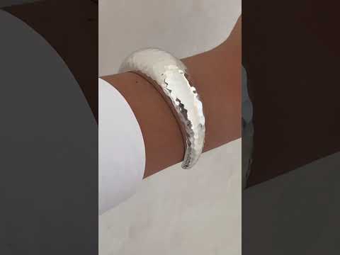 Sterling Silver Hammered Cuff Bangle bracelet