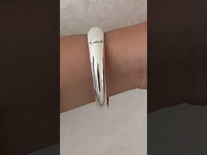 Silver Sterling Chunky Smooth Bangle Bracelet