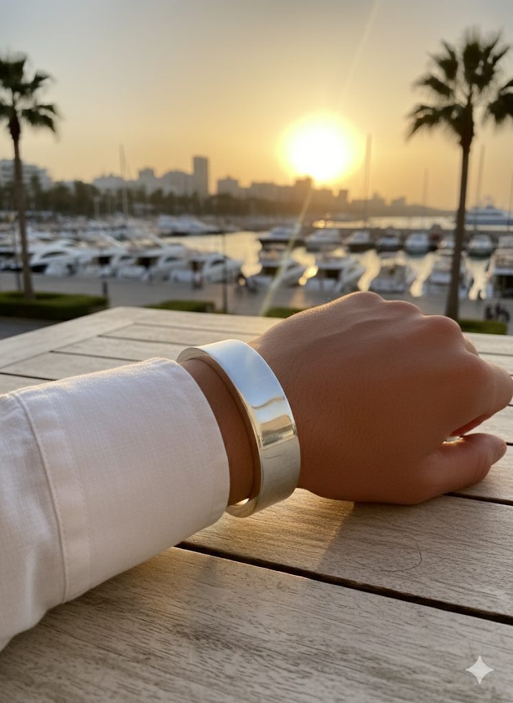 Luxury 925 Sterling Silver Cuff Bracelet for Men & Women – Unisex Elegant Jewelry
