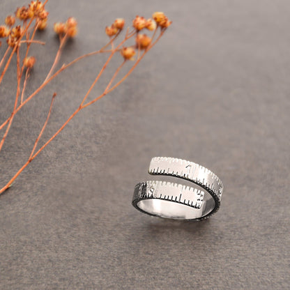 Silver Tape measure ring