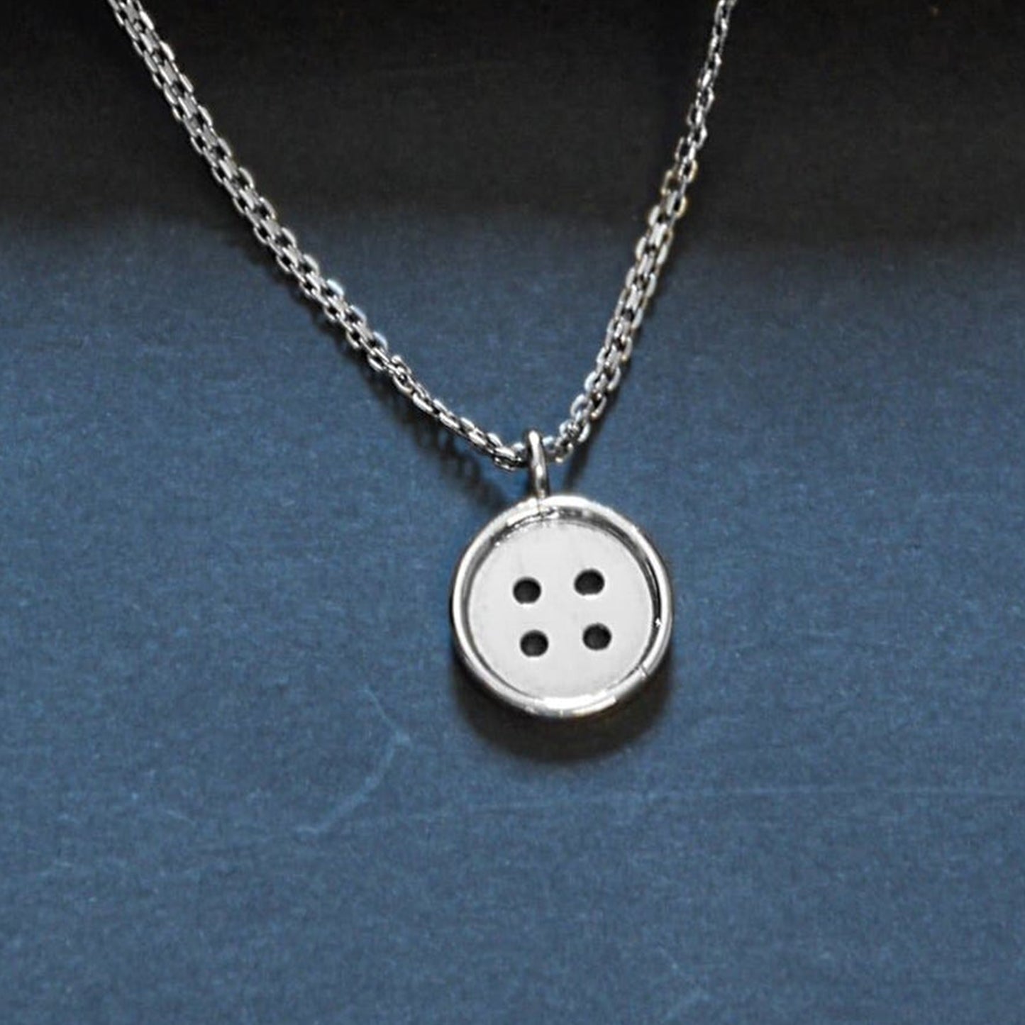 Silver Button Necklace