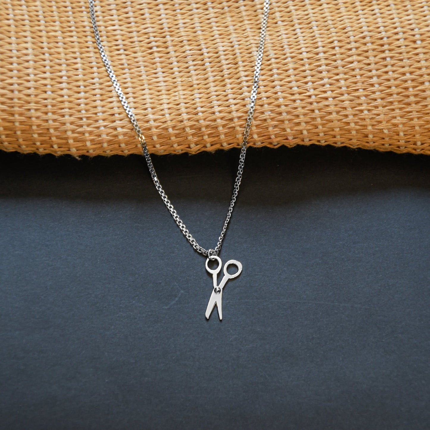 Silver Scissor Charm Necklace