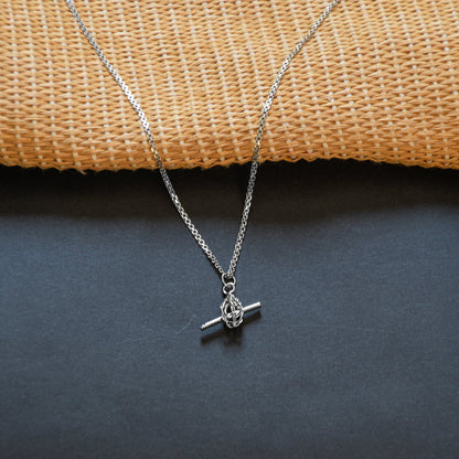 Silver Charm Crochet Yarn Hook Necklace