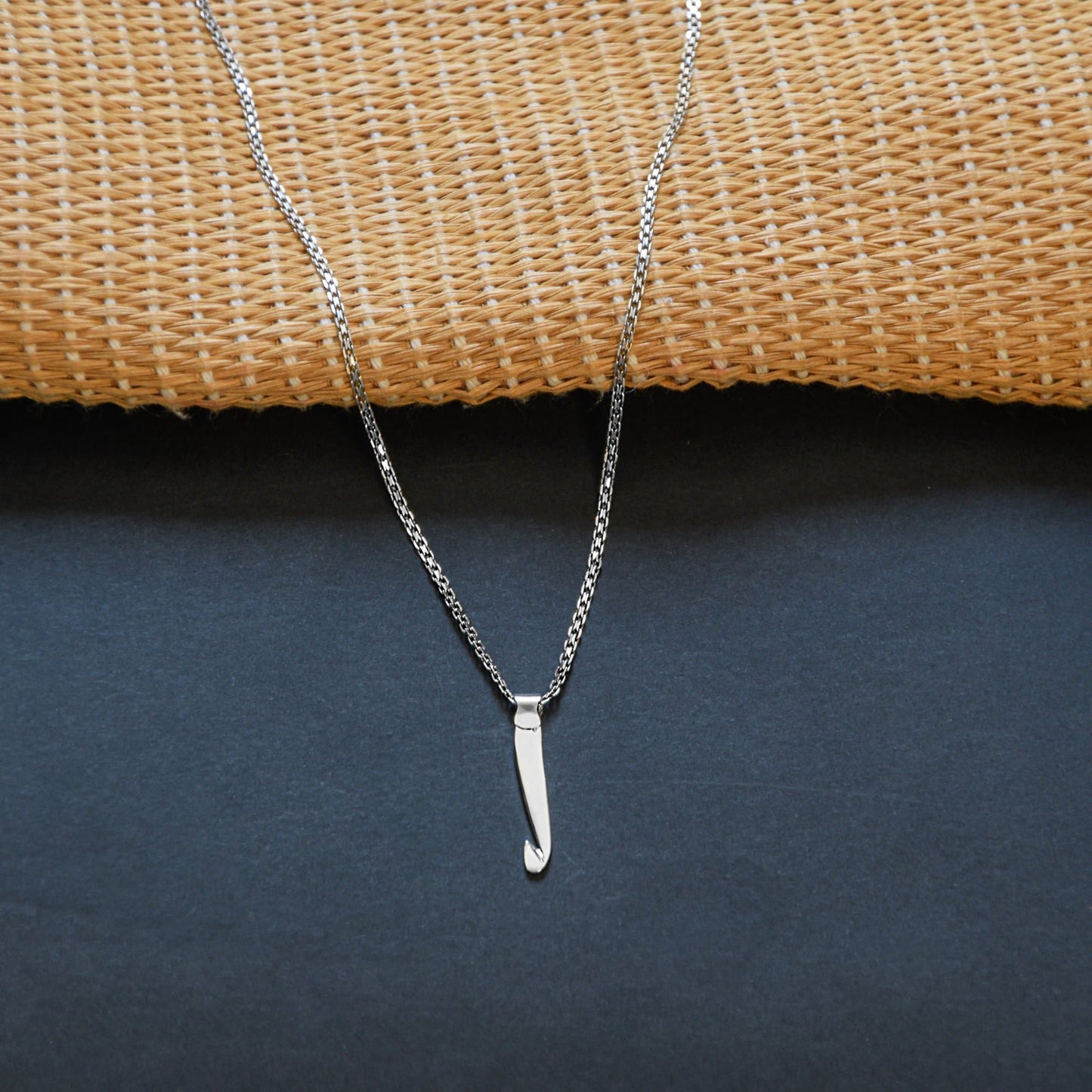 Silver Crochet Hook Necklace