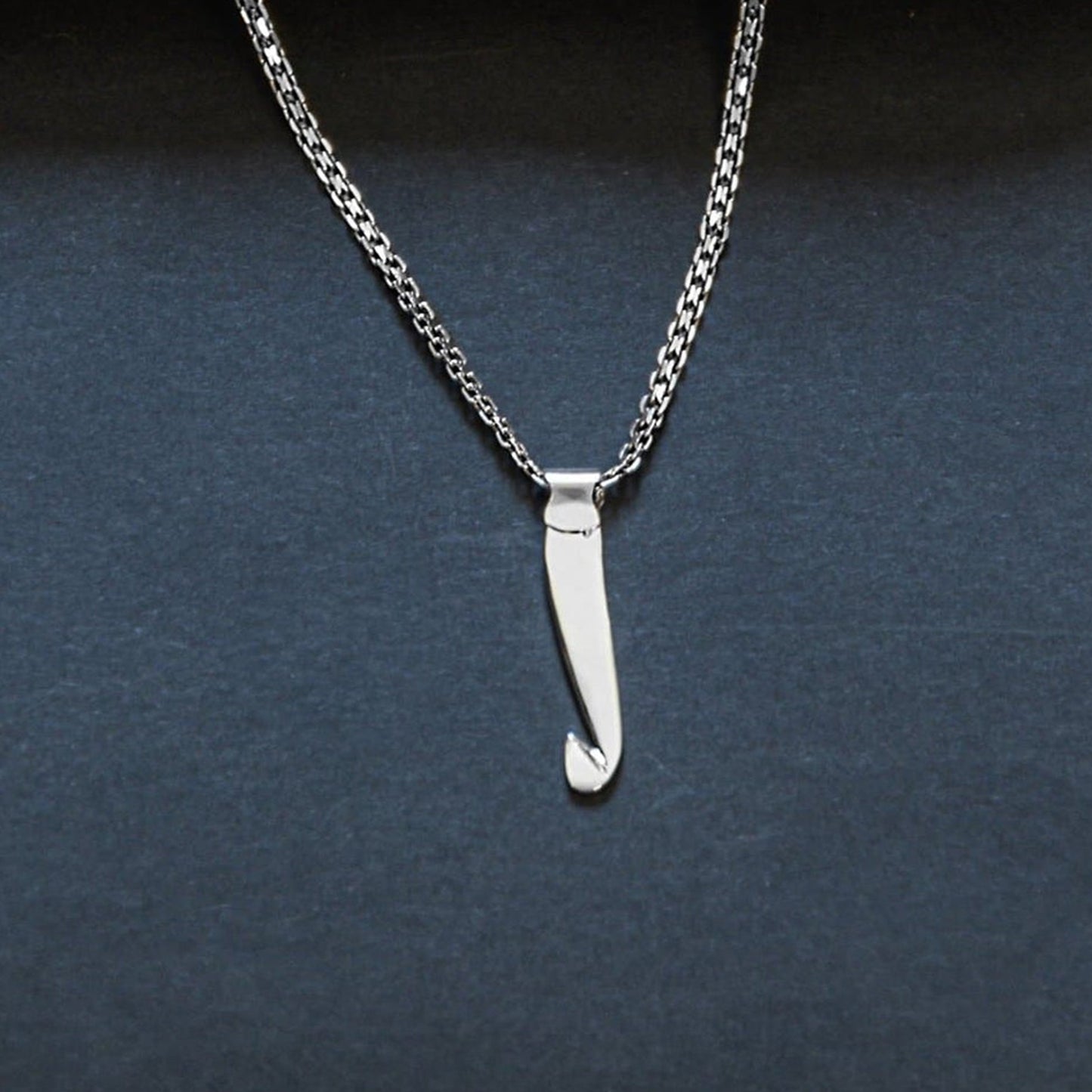 Silver Crochet Hook Necklace