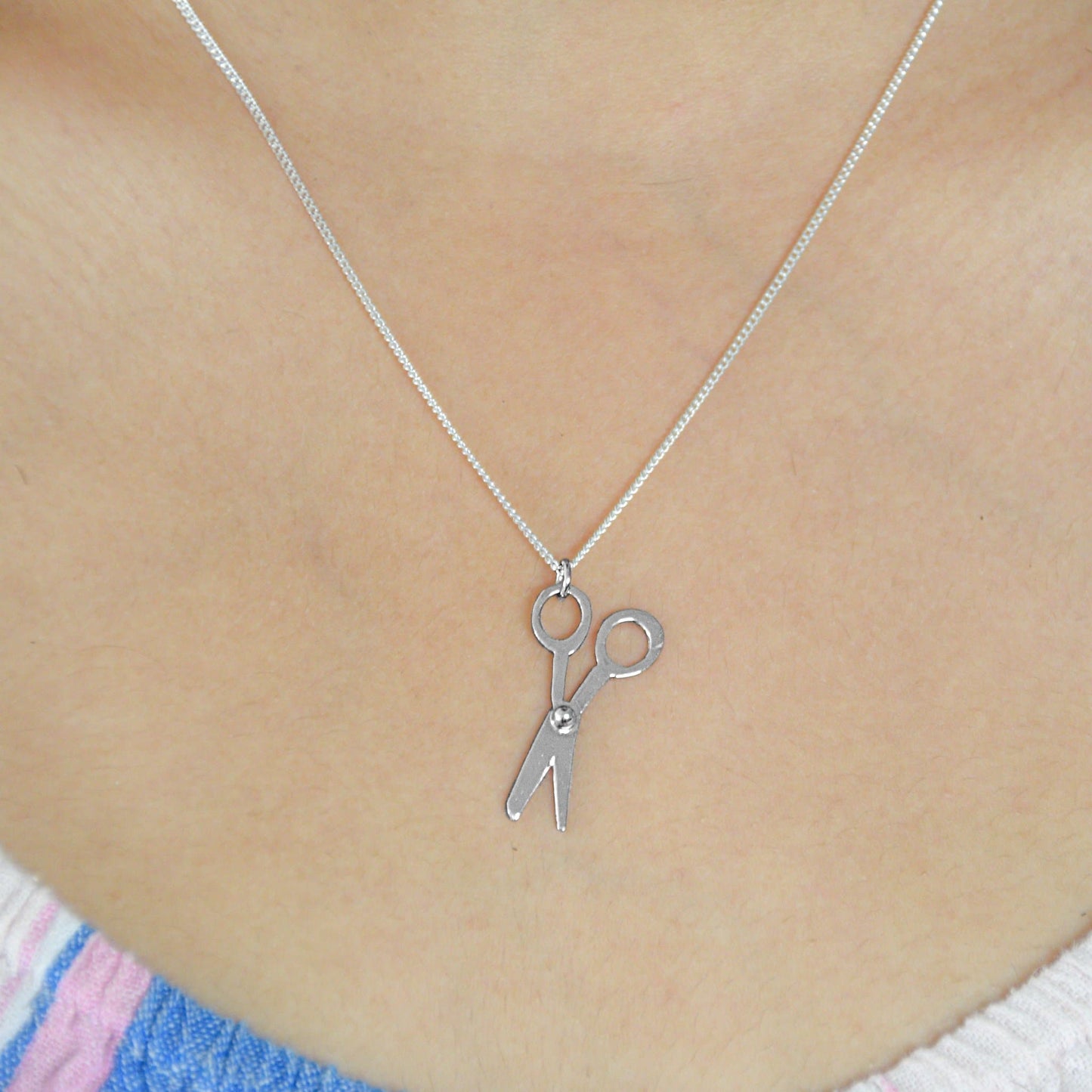 Silver Scissor Charm Necklace