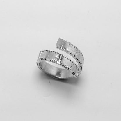 Silver Tape measure ring