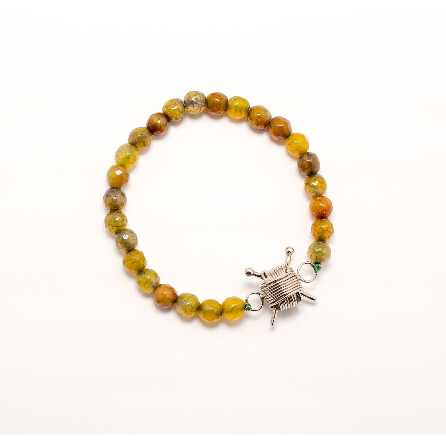 Silver Opal Bracelet citrine for knitter and sewer addict