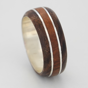 Walnut and juniper bentwood ring, walnut Wood Ring, wood wedding band