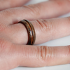Walnut and juniper ring, wood wedding band,  bentwood ring, wooden ring