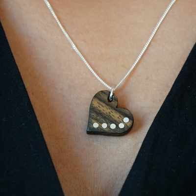 Wood Heart Necklace, 5th Anniversary Gift For Wife, Wooden Heart Pendant, Wood Anniversary Necklace, Wood Gift