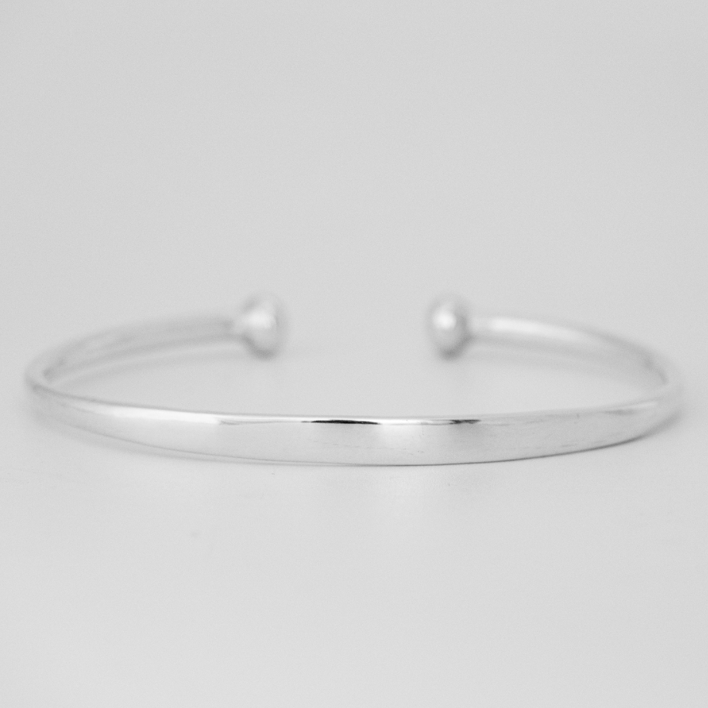 Silver open bangle