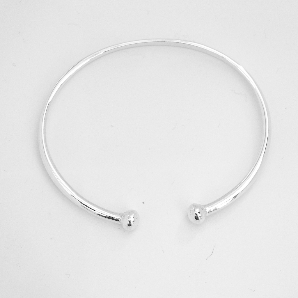 Silver open bangle