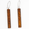 Long rectangle wood earrings, Walnut And juniper Earrings