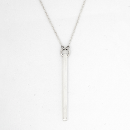 Bar Silver Stainless Steel Chain Necklace