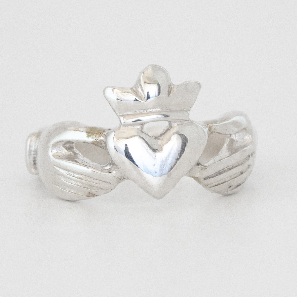 Claddagh ring, Celtic Sterling Silver Ring, Celtic Engagement Promise Crown Ring Irish Traditional