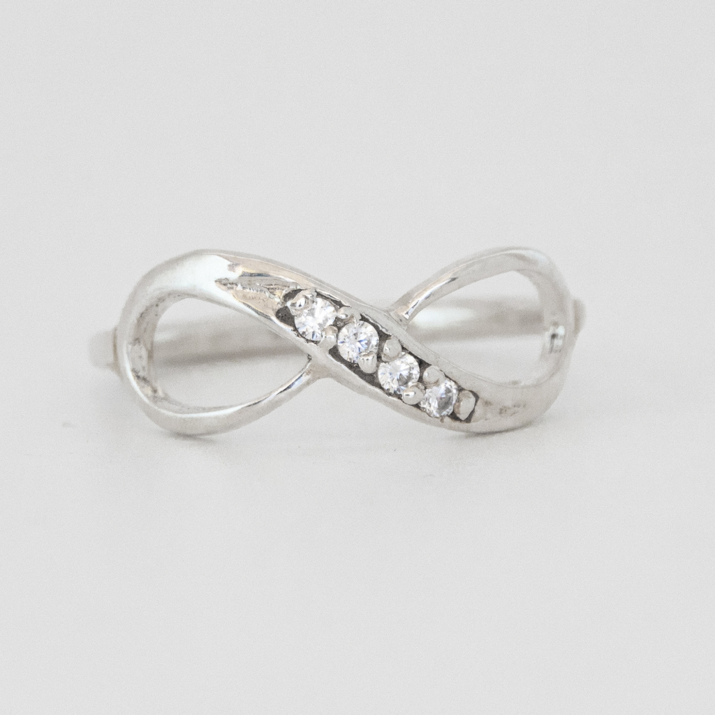 Infinity Ring With Clear CZ Stones