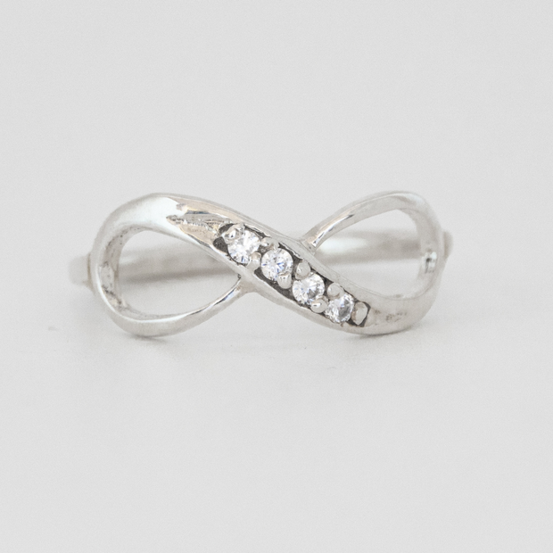 Infinity Ring With Clear CZ Stones