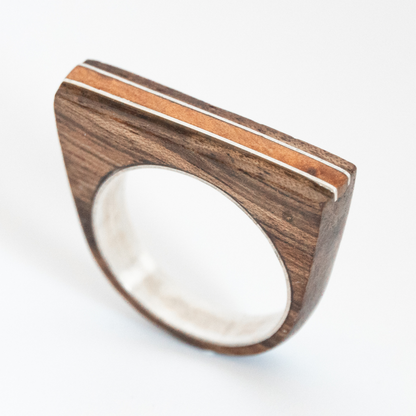 Walnut And juniper ring for men And women