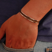 Silver wood bracelet