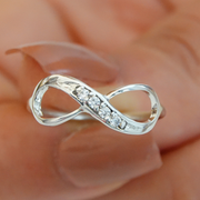 Infinity Ring With Clear CZ Stones
