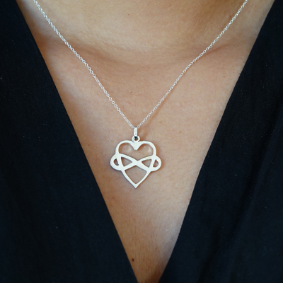Infinity Heart Necklace for Niece in Sterling Silver on an 18 Inch Sterling Silver Cable Chain