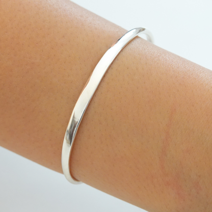 Silver open bangle