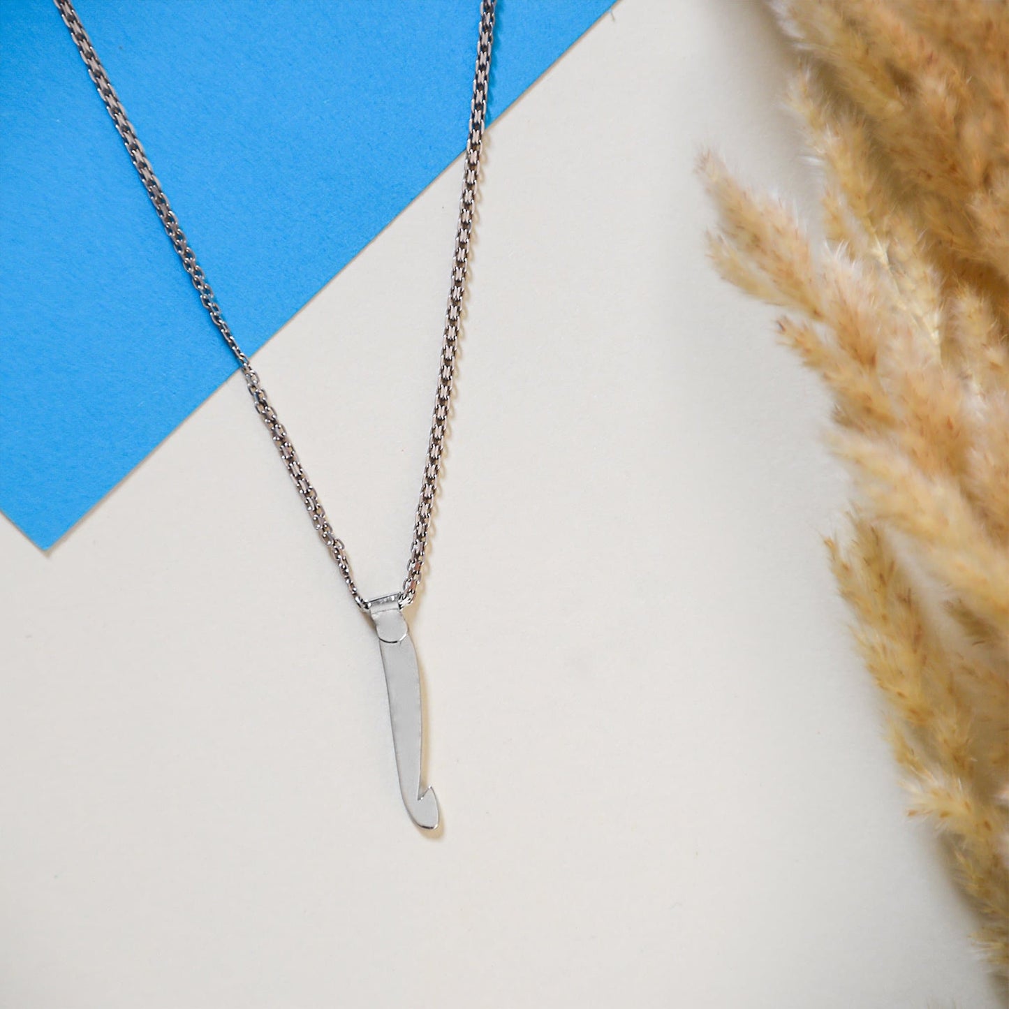 Silver Crochet Hook Necklace