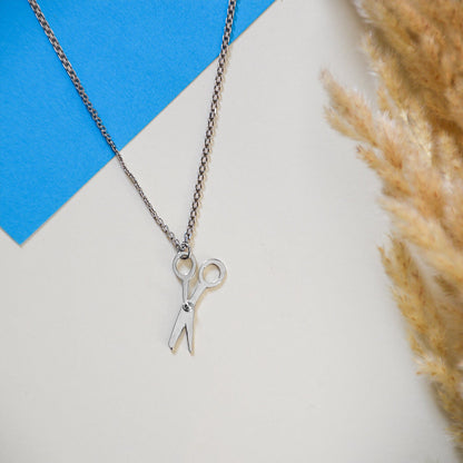 Silver Scissor Charm Necklace