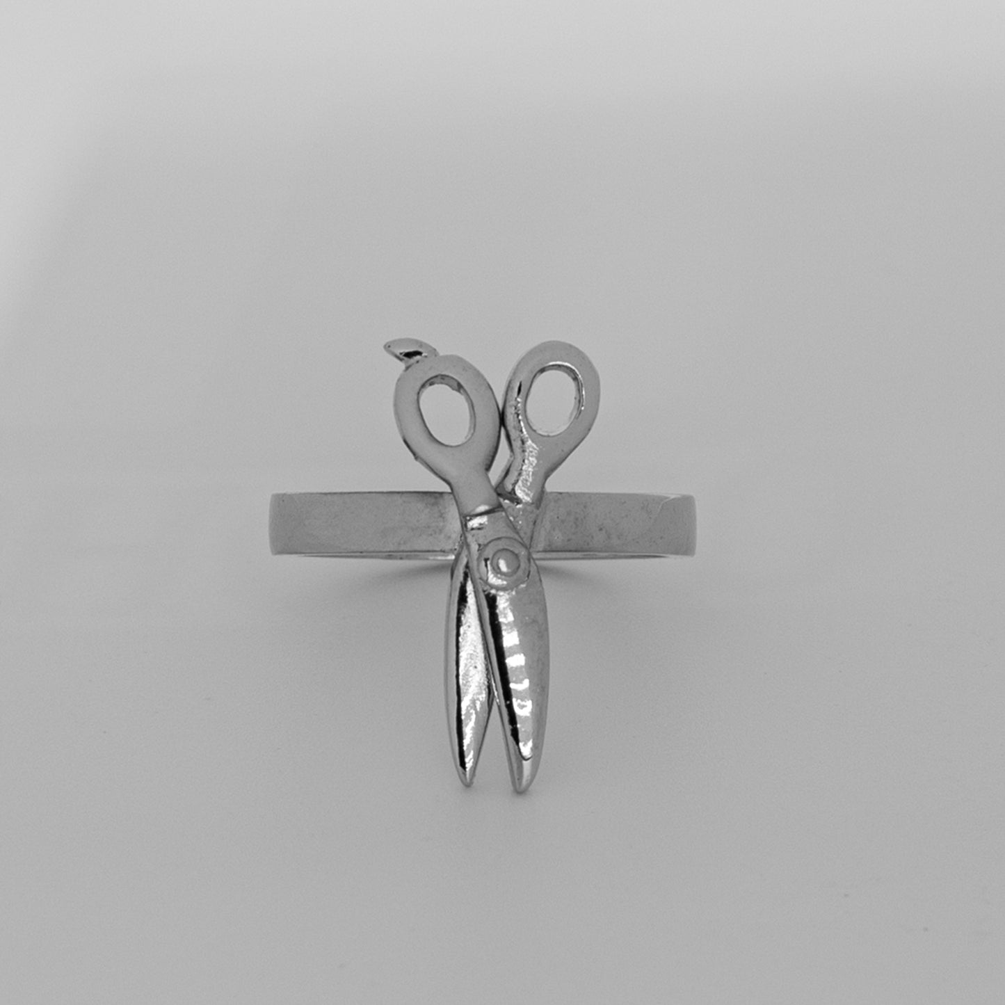 Silver Scissor Charm Ring